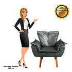 Poltrona Sala De Estar Pé Palito De Madeira Kit 2 Opala Coran