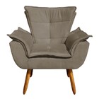 Poltrona Sala De Estar Pé Palito De Madeira Kit 2 Opala Suede