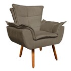 Poltrona Sala De Estar Pé Palito De Madeira Kit 2 Opala Suede