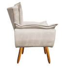 Poltrona Sala De Estar Pé Palito De Madeira Kit 2 Opala Suede