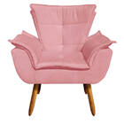 Poltrona Sala De Estar Pé Palito De Madeira Kit 2 Opala Suede