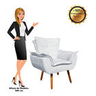 Poltrona Sala De Estar Pé Palito De Madeira Kit 2 Opala Suede