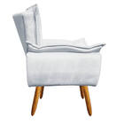 Poltrona Sala De Estar Pé Palito De Madeira Kit 2 Opala Suede