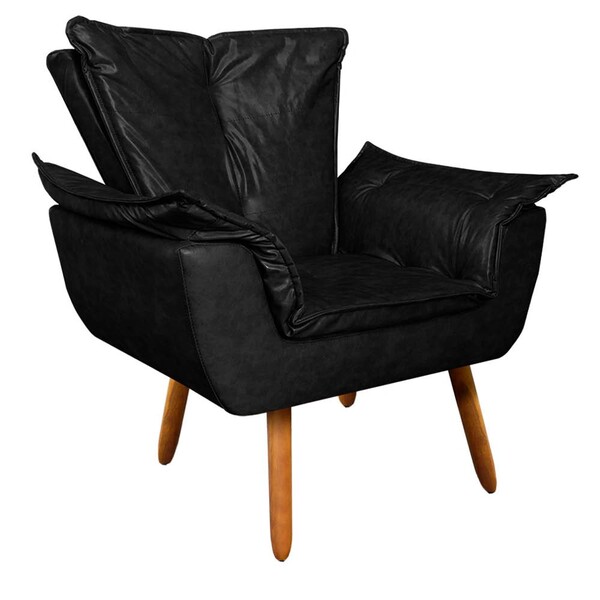 Poltrona Sala De Estar Pé Palito De Madeira Opala Corano D03