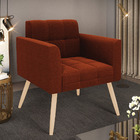 Poltrona Sala De Estar Pé Palito Natural Elisa Bouclê D03 - D