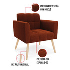 Poltrona Sala De Estar Pé Palito Natural Elisa Bouclê D03 - D