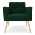 Poltrona Sala De Estar Pé Palito Natural Elisa Bouclê Verde D