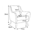 Poltrona Sala De Estar Pés Madeira Gooby Azul