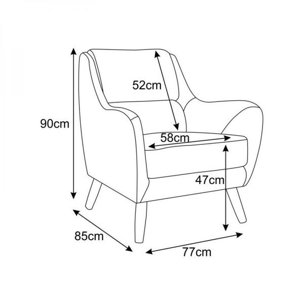 Poltrona Sala De Estar Pés Madeira Gooby Azul