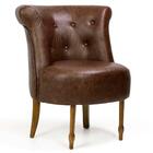 Poltrona Sala De Estar Pés Madeira Olinda Corano Marrom