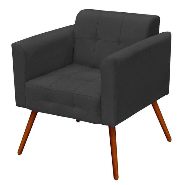 Poltrona Sala De Estar Pés Palito Ana Grafite