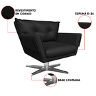 Poltrona Sala Decorativa Anitta Giratória Cromada Sintético D