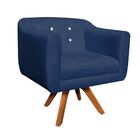 Poltrona Sala Decorativa Com Strass Julia Giratória Madeira S