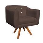 Poltrona Sala Decorativa Com Strass Julia Giratória Madeira S