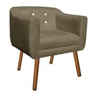 Poltrona Sala Decorativa Com Strass Julia Pé Palito Castanho