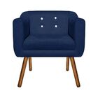 Poltrona Sala Decorativa Com Strass Julia Pé Palito Castanho