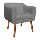 Poltrona Sala Decorativa Com Strass Julia Pé Palito Castanho