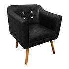 Poltrona Sala Decorativa Com Strass Julia Pé Palito Castanho