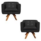 Poltrona Sala Decorativa Com Strass Kit 2 Julia Giratória Mad