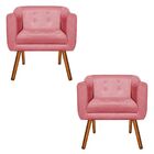 Poltrona Sala Decorativa Com Strass Kit 2 Julia Pé Palito Cas