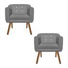 Poltrona Sala Decorativa Com Strass Kit 2 Julia Pé Palito Cas