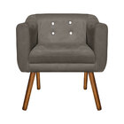 Poltrona Sala Decorativa Com Strass Kit 2 Julia Pé Palito Cas