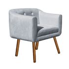 Poltrona Sala Decorativa Com Strass Kit 2 Julia Pé Palito Cas