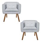 Poltrona Sala Decorativa Com Strass Kit 2 Julia Pé Palito Cas