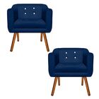 Poltrona Sala Decorativa Com Strass Kit 2 Julia Pé Palito Cas