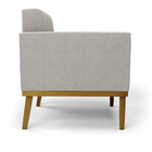 Poltrona Sala Decorativa Elisa Base De Madeira Castanho Boucl