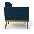 Poltrona Sala Decorativa Elisa Base De Madeira Castanho Boucl