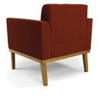 Poltrona Sala Decorativa Elisa Base De Madeira Castanho Boucl