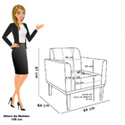 Poltrona Sala Decorativa Elisa Base De Madeira Castanho Boucl