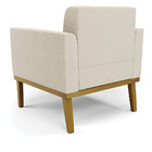 Poltrona Sala Decorativa Elisa Base De Madeira Castanho Boucl