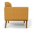 Poltrona Sala Decorativa Elisa Base De Madeira Castanho Boucl