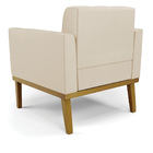 Poltrona Sala Decorativa Elisa Base De Madeira Castanho Sinté