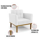 Poltrona Sala Decorativa Elisa Base De Madeira Castanho Sinté