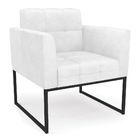 Poltrona Sala Decorativa Elisa Industrial Preto Sintético Pu