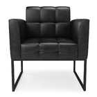 Poltrona Sala Decorativa Elisa Industrial Preto Sintético Pu