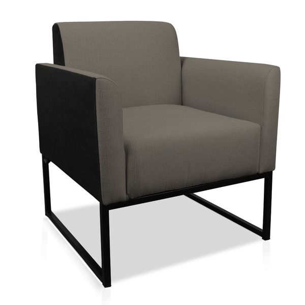 Poltrona Sala Decorativa Estar Industrial Preto Marisa Linho