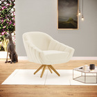 Poltrona Sala Decorativa Giovana Giratória Madeira Ma30 Linho