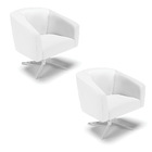 Poltrona Sala Decorativa Giratória Cromada Kit 2 Stella Sinté