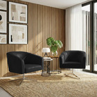 Poltrona Sala Decorativa Giratória Cromada Kit 2 Stella Sinté