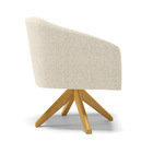 Poltrona Sala Decorativa Giratória Madeira Stella Bouclê D03