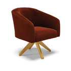 Poltrona Sala Decorativa Giratória Madeira Stella Bouclê D03