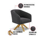 Poltrona Sala Decorativa Giratória Madeira Stella Bouclê D03