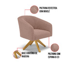 Poltrona Sala Decorativa Giratória Madeira Stella Bouclê D03