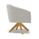 Poltrona Sala Decorativa Giratória Madeira Stella Bouclê D03