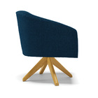 Poltrona Sala Decorativa Giratória Madeira Stella Bouclê D03