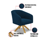 Poltrona Sala Decorativa Giratória Madeira Stella Bouclê D03